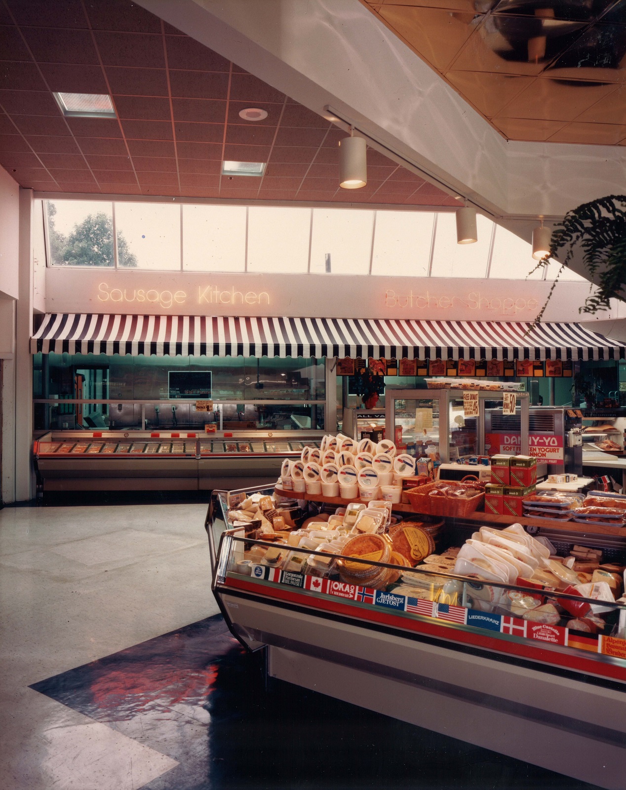 Retail design view of specialty service department with skylight.